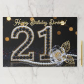 Black Diamond Pearl 21st Birthday Paper Placemat ペーパーパッド (インサイチュ)