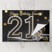 Black Diamond Pearl 21st Birthday Paper Placemat ペーパーパッド (折り畳み)