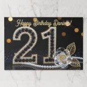 Black Diamond Pearl 21st Birthday Paper Placemat ペーパーパッド (正面)