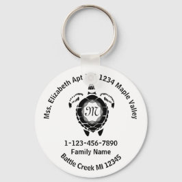 Black Diamond Sea Turtle Lost Family Home Address キーホルダー