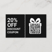 Black Discount Coupon QR Code Marketing 名刺 (正面)