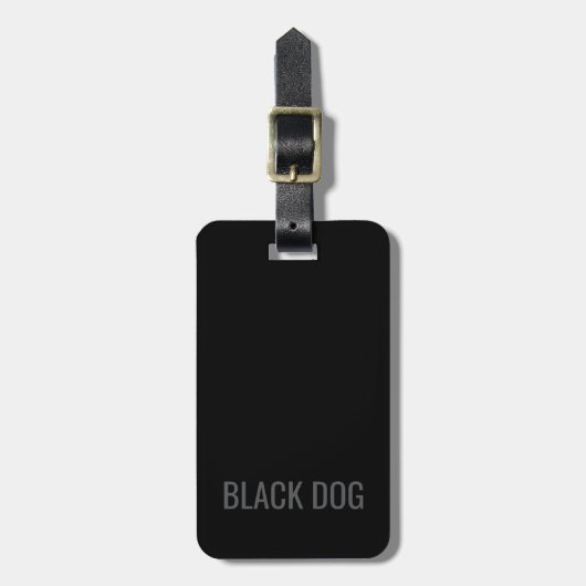 Black Dog - タイポグラフィラゲッジテグ ラゲッジタグ (正面縦)