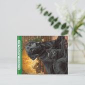 Black Dog Cat Warm Wishes Holiday Postcard シーズンポストカード (スタンド正面)