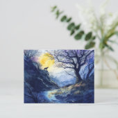 Black Dog Guardian Rosstrappe Legend Watercolor ポストカード (スタンド正面)