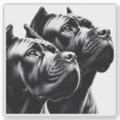 Black Dogs Posing in Artistic Close-Up Portrait シール (正面)