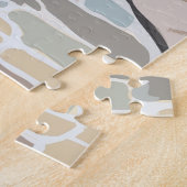 Black Doodle Riding Scooter European City Streets ジグソーパズル (側面)