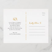 Black Doodles Graduation Save Date Photo Real Gold 箔招待状ポストカード (裏面)