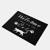 Black Doormat Welcome You Like Cats ドアマット (アングル)