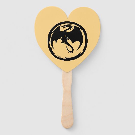 Black Dragon gold heart hand fans ハンドファン (正面)