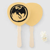 Black Dragon gold paddle hand fans ハンドファン (正面&裏面)