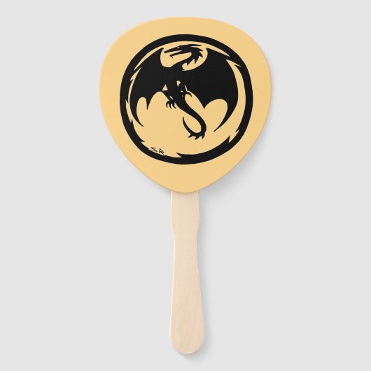 Black Dragon gold paddle hand fans ハンドファン (正面)