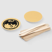 Black Dragon gold round hand fans ハンドファン (組立なし)