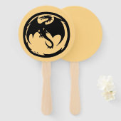 Black Dragon gold round hand fans ハンドファン (正面&裏面)