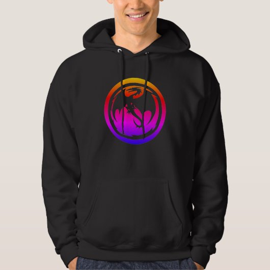 Black Dragon neon men black hooded sweatshirt パーカ (正面)