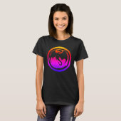 Black Dragon neon women black t-shirt Tシャツ (正面フル)