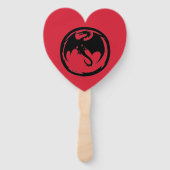 Black Dragon red heart hand fans ハンドファン (正面)