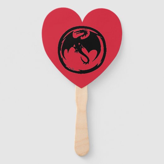 Black Dragon red heart hand fans ハンドファン (正面)