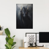 Black Dragon Wall Print, Moody Goblincore, Macabre ポスター (ホームオフィス)