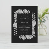 Black Dramatic Evening Wedding 招待状 (スタンド正面)