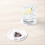 Black dress purple bridal shower  ラウンドペーパーコースター (インサイチュ)