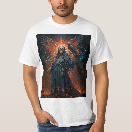 Black Dress Santa Muerte Tシャツ (正面)