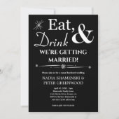 Black Drink Getting 食べ Married Backyard 結婚's 招待状 (正面)