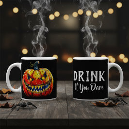 Black Drink if you dare Halloween Smiling Pumpkin ジャンボコーヒーマグカップ