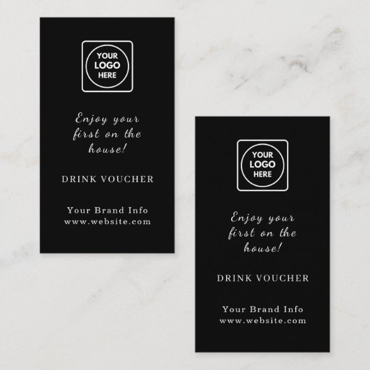 Black Drink Voucher Card | Custom Corporate 名刺 (正面/裏面)