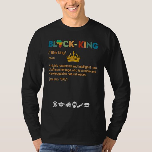 Black Educated Motivated Melanin King African Amer Tシャツ (正面)