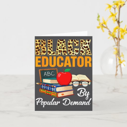 Black Educator Black History Month African America カード (黄色い花)