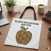 Black Educators Matter Kente Cloth Apple Teacher トートバッグ