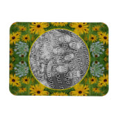 Black Eed Susanデイジー絵を描の写真の追加 マグネット (横)