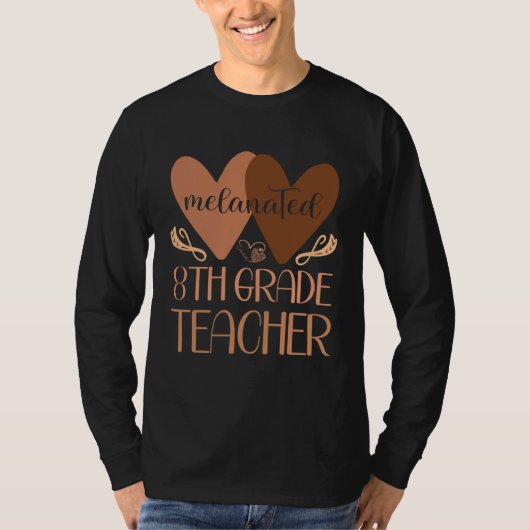 Black Eighth Grade Teacher Black History Women Afr Tシャツ (正面)