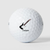 Black Electric Guitar Design ゴルフボール (正面)