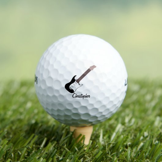 Black Electric Guitar Design ゴルフボール (インサイチュ 木)