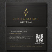 Black Electrician Metallic QR Code 名刺