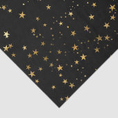 Black Elegant Celestial Starry Gold Stars Design 薄葉紙 (詳細)