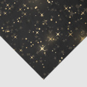 Black Elegant Celestial Starry Gold Stars Design 薄葉紙 (詳細)