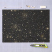 Black Elegant Celestial Starry Gold Stars Design 薄葉紙 (クラフト)