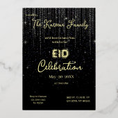 Black Elegant EId Celebration Eid Party Invitation 箔シーズンカード (正面)