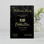 Black Elegant EId Celebration Eid Party Invitation 箔シーズンカード (立ち正面)