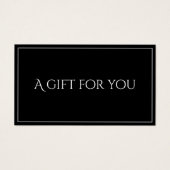 Black Elegant Gift Certificate Card for Businesses (正面)