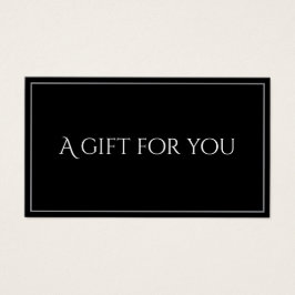 Black Elegant Gift Certificate Card for Businesses