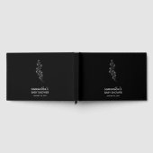 Black Elegant Handdrawn Floral baby shower ゲストブック (全面)