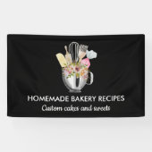 Black Elegant Minimal Bakery pastry shop 横断幕 (横)