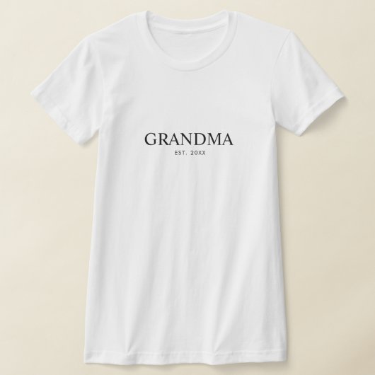 Black Elegant Modern Grandma Tシャツ (レイダウン)