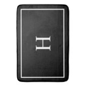 Black Elegant Modern Monogram バスマット (正面縦)