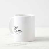 Black Elegant Script Established Mom コーヒーマグカップ (正面左)