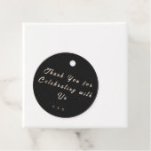 Black Elegant Wedding Favor Tag フェイバータグ (インサイチュ)
