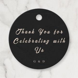 Black Elegant Wedding Favor Tag フェイバータグ